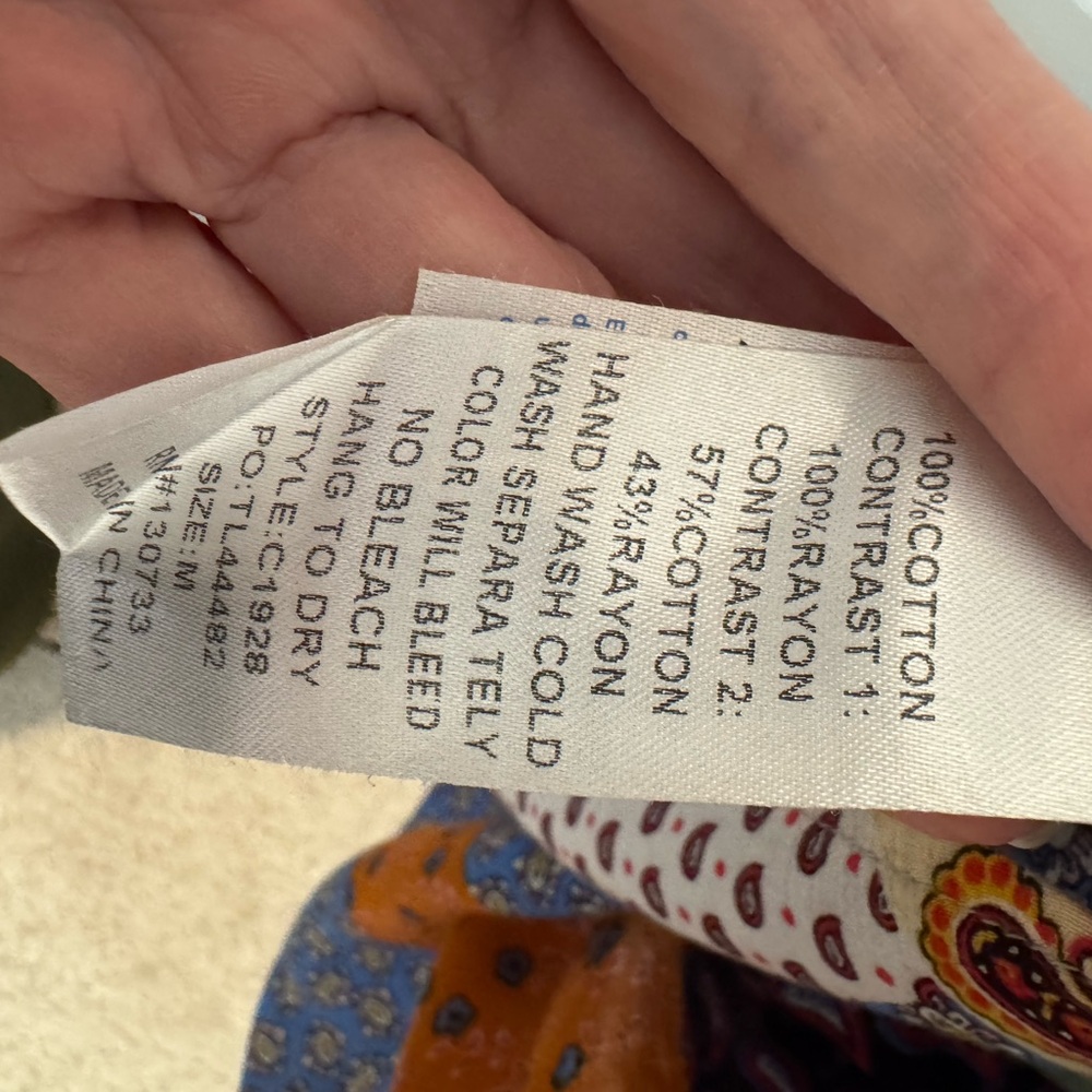 Umgee Green Tunic With Multicolor Patchwork Sleev… - image 4